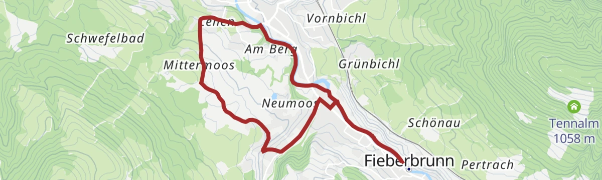 Route map: on Tour mit dem Kinderwagen: Mittermoos Runde